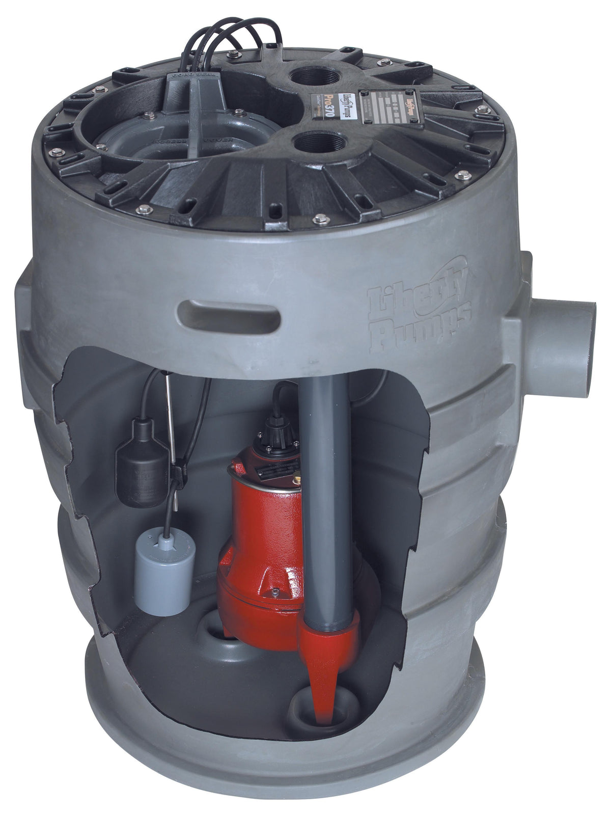 Liberty Pumps® P373LE41 Pro370, 3 in Discharge Pipe, 2 in Solid Handling, 4/10 hp, 115 V AC, 1 Phase , Polyethylene, 1725 rpm Motor
