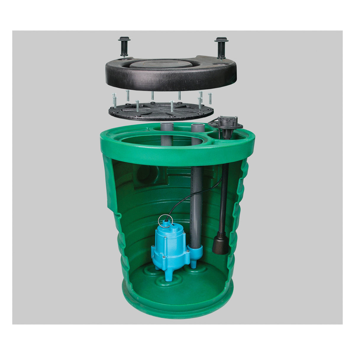 Little Giant® 509661 Pit Plus® Sr Premium Simplex Package System, 2 in Solid Handling, 4/10 Hp, 120 V, 1 ph