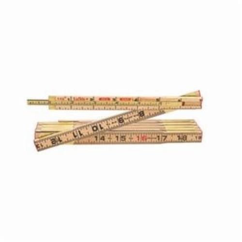 Crescent® X46SLN Red End® Slide Rule, Graduations 16ths, 6 ft L, Wood