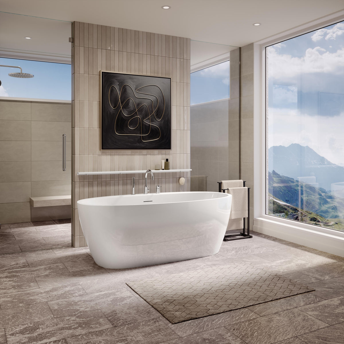 Hatto - 1-Piece Bathtub - 67" - Freestanding