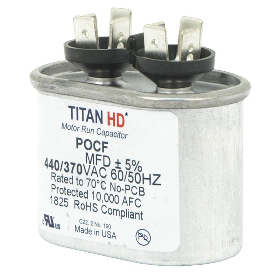 MORRIS POCF50A Titan HD Single Capacitor, 50 uF, 370, 440 V AC, Oval Shape, Domestic