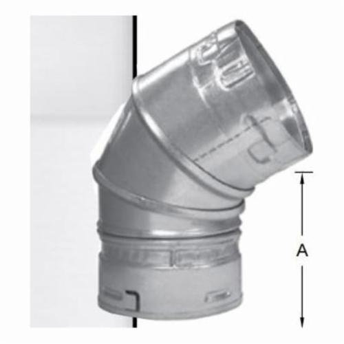METAL-FAB® 4M45/60 Adjustable Elbow, 4 in, Hub x Spigot Connection, 45 to 60 deg, Hot Dipped Galvanized, Domestic