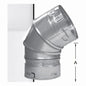METAL-FAB® 4M45/60 Adjustable Elbow, 4 in, Hub x Spigot Connection, 45 to 60 deg, Hot Dipped Galvanized, Domestic