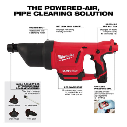 M12™ AIRSNAKE™ Drain Cleaning Air Gun (Tool Only)