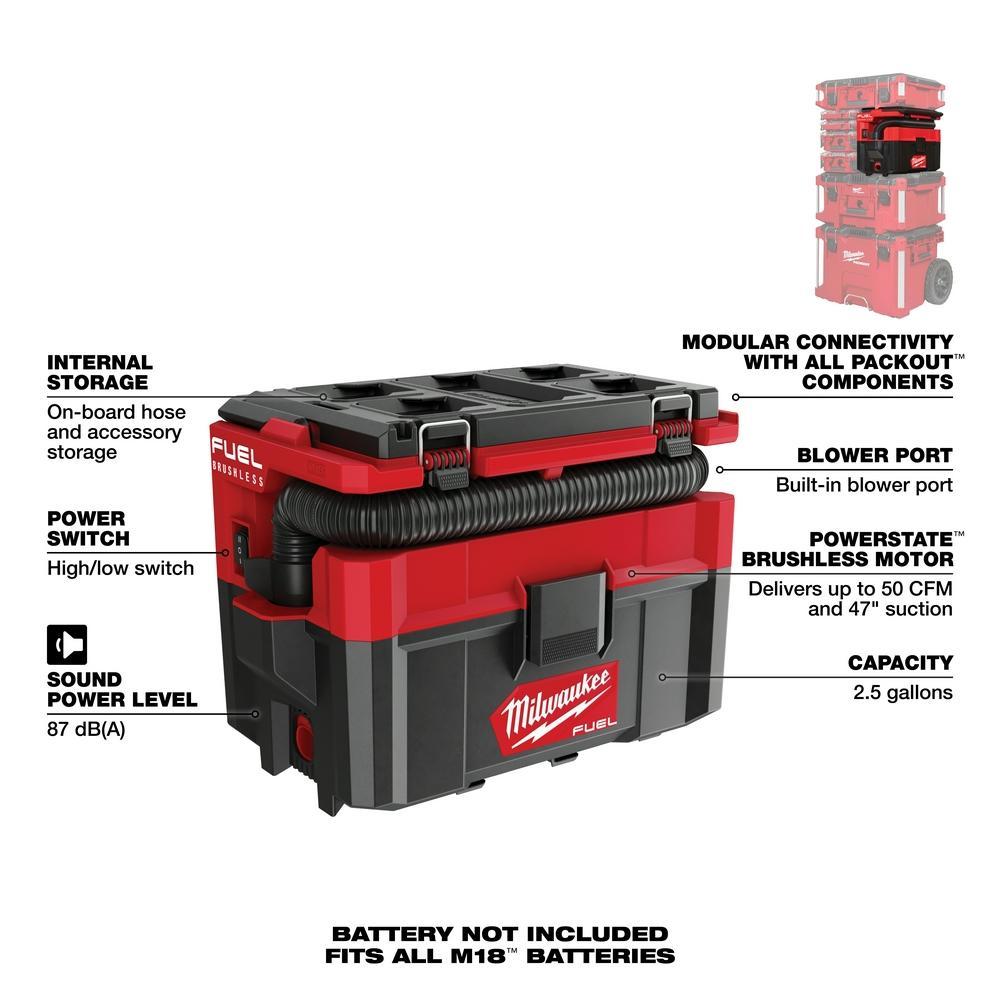 M18 Fuel Packout - Cordless Handheld Wet/Dry Vacuum Kit