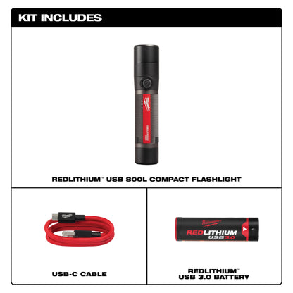 Cordless USB Rechargeable Compact Flashlight - 4 V