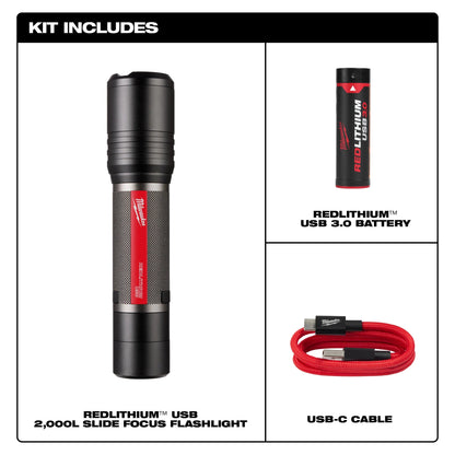 Slide Focus Flashlight Kit - LED Lamp
