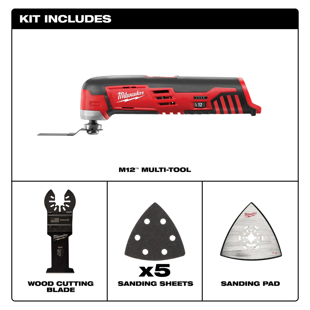 Cordless Oscillating Multi-Tool Kit - 10-1/4" L - 12 V DC