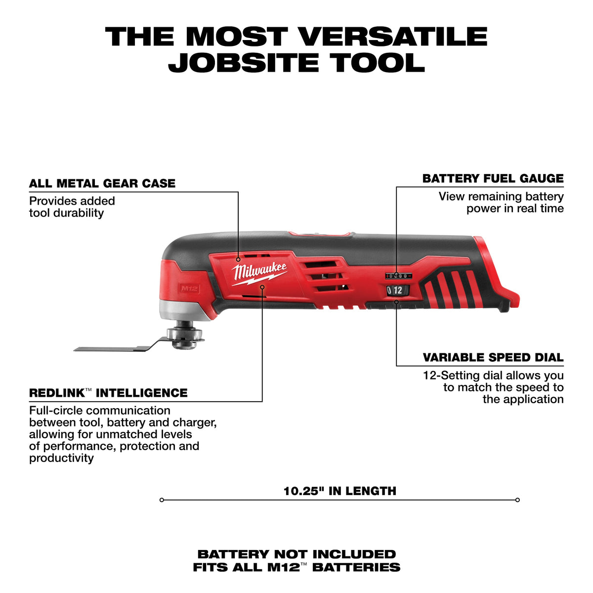 Cordless Oscillating Multi-Tool Kit - 10-1/4" L - 12 V DC
