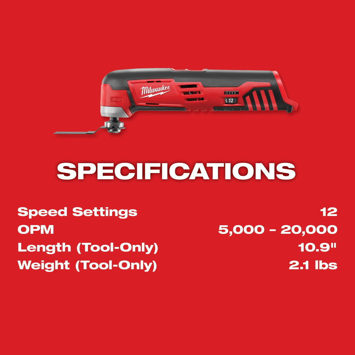 Cordless Oscillating Multi-Tool Kit - 10-1/4" L - 12 V DC