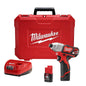 Milwaukee® M12™ 2462-22 Compact Lightweight Cordless Impact Driver Kit, 1/4 in Hex Drive, 0 to 3300 bpm, 1000 in-lb Torque, 12 V AC, 6-3/8 in OAL