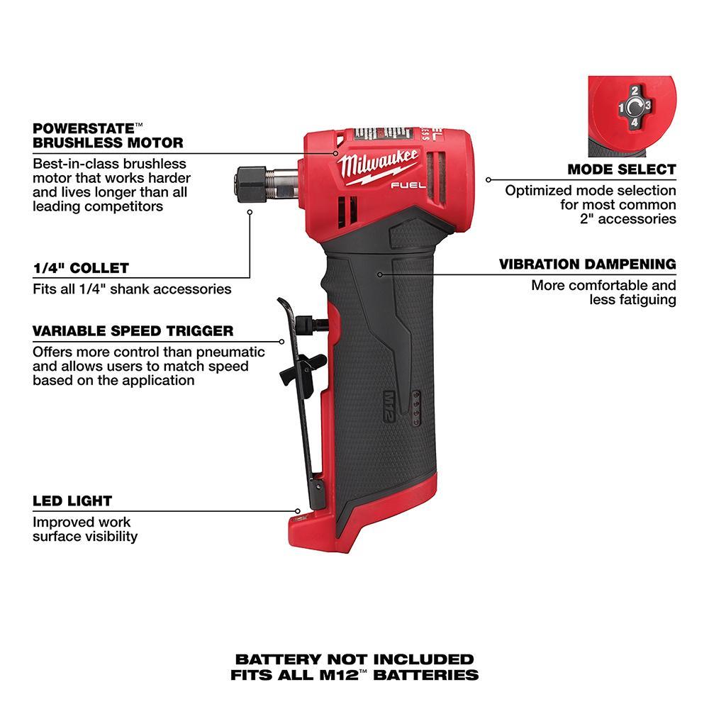 Fuel Right Angle Cordless Die Grinder Kit - 12 V