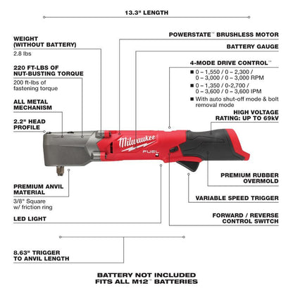 Fuel Cordless Impact Wrench - 3/8" Square Drive