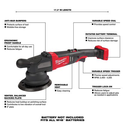 M18 - Orbital Polisher - 18 V - Li-Ion Battery