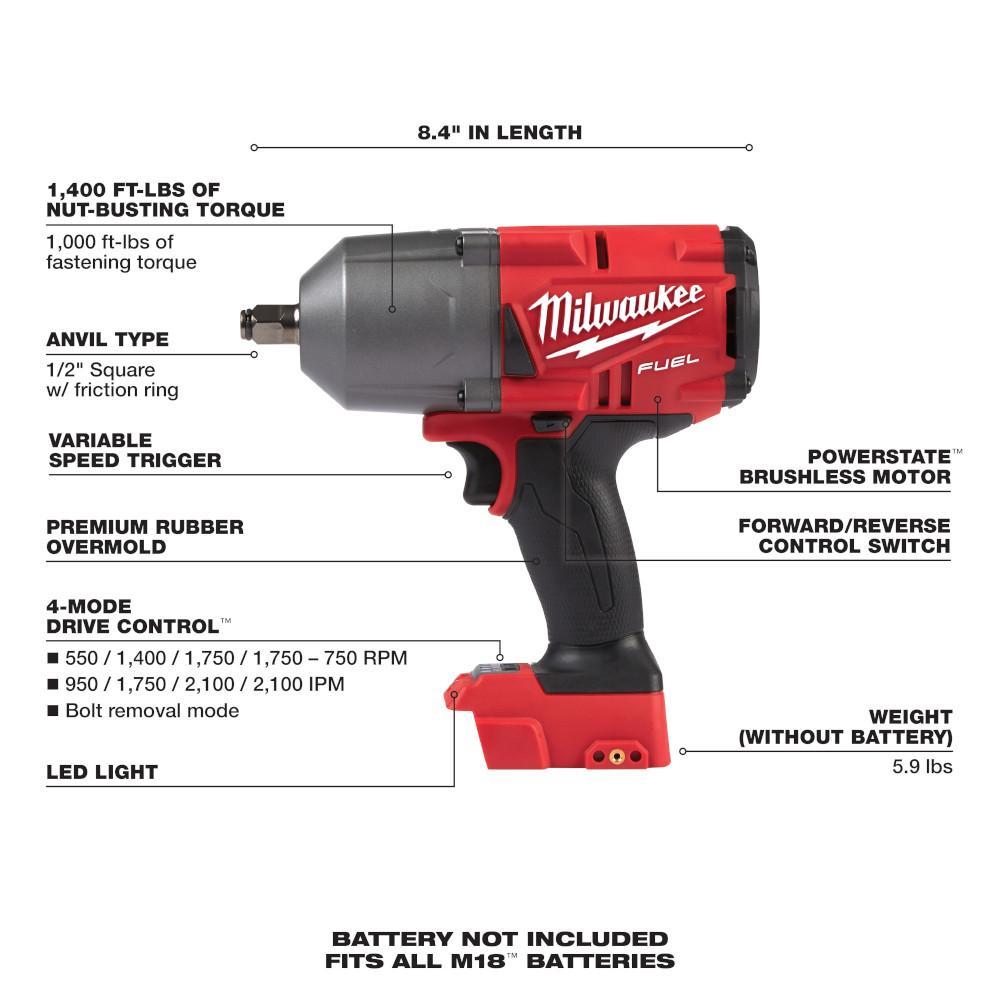 Cordless Impact Wrench with Friction Ring - Bare Tool