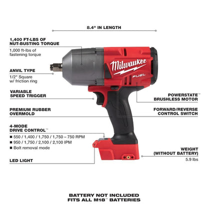 Cordless Impact Wrench with Friction Ring - Bare Tool