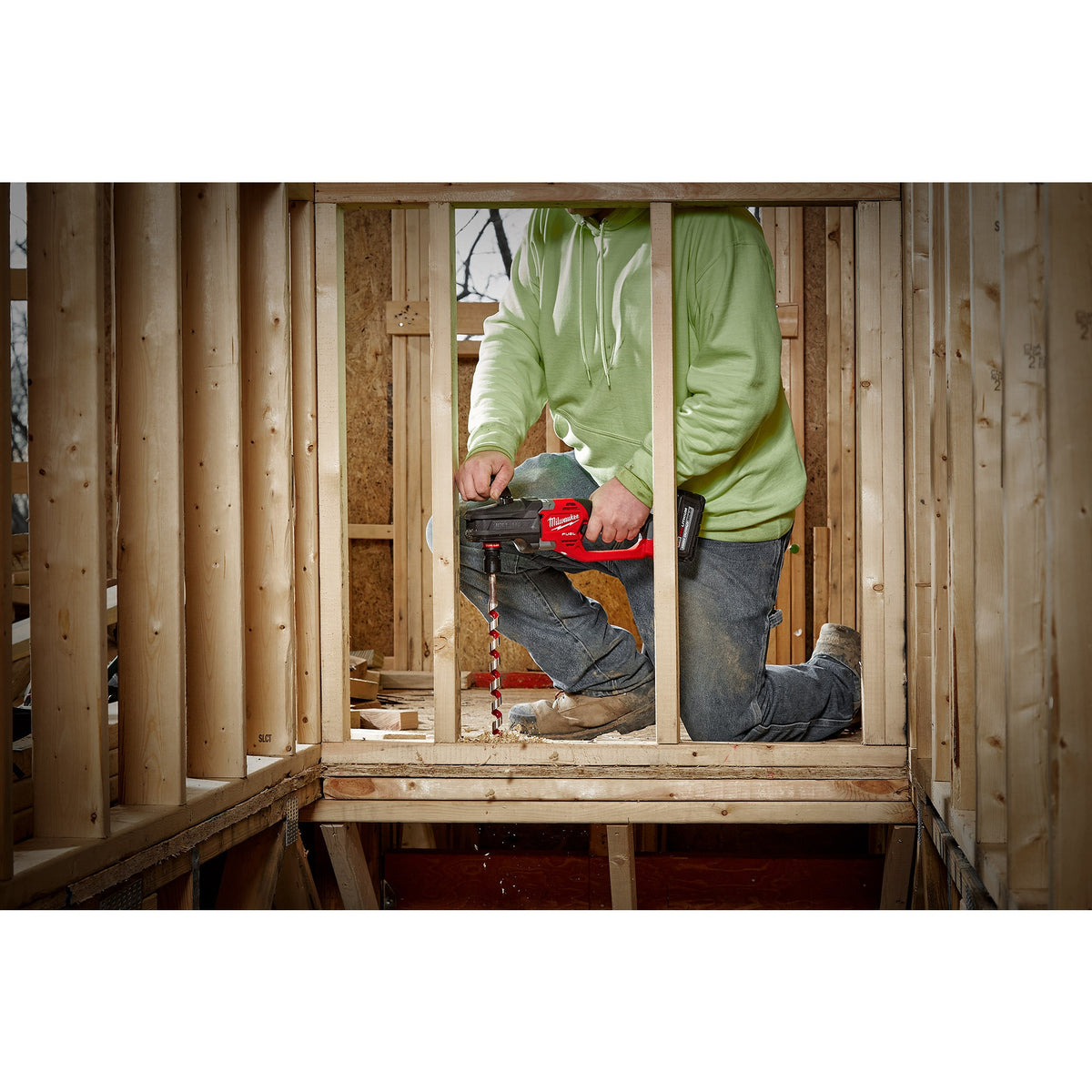 M18 FUEL Hole Hawg Cordless Right Angle Drill, Black/Red