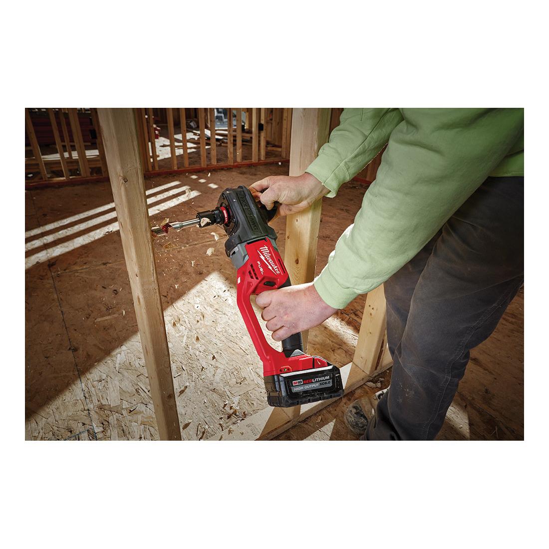Milwaukee® 2808-22 M18™ FUEL™ Hole Hawg™ Cordless Right Angle Drill Kit, QUIK-LOK™ Chuck, 18 V, 1550 rpm No-Load, 15.6 in OAL, Li-Ion Battery