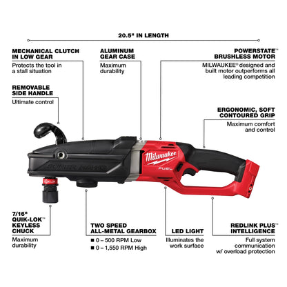 Fuel Super Hawg Cordless Right Angle Drill Kit - Brushless