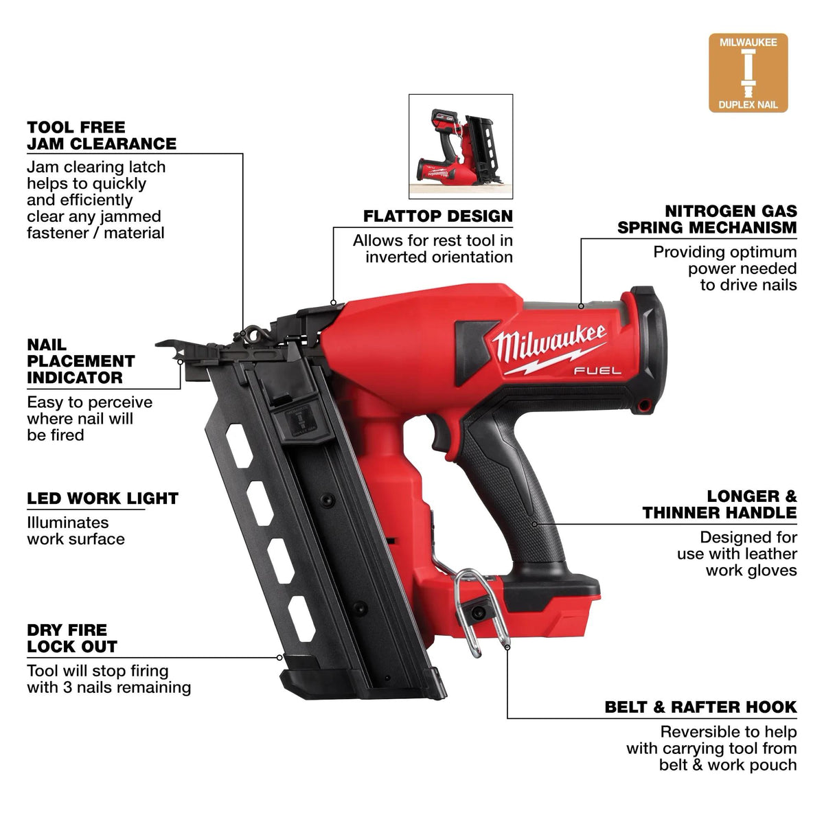 Fuel Duplex Nailer - 15.1" OAL