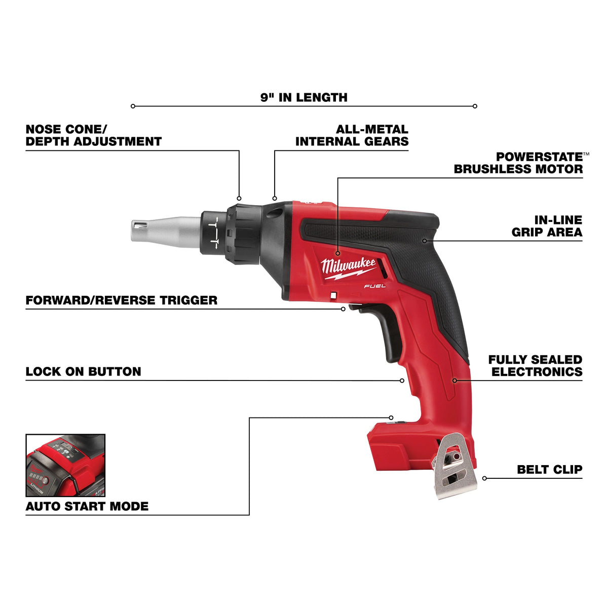 Fuel Drywall Screwgun Kit - 1/4" Chuck - 18 V DC