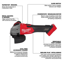 M18 Fuel - Cordless Angle Grinder - 5" Dia Wheel - 12.71" L