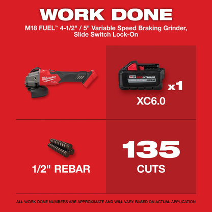 Angle Cordless Variable Speed Braking Grinder - Bare Tool