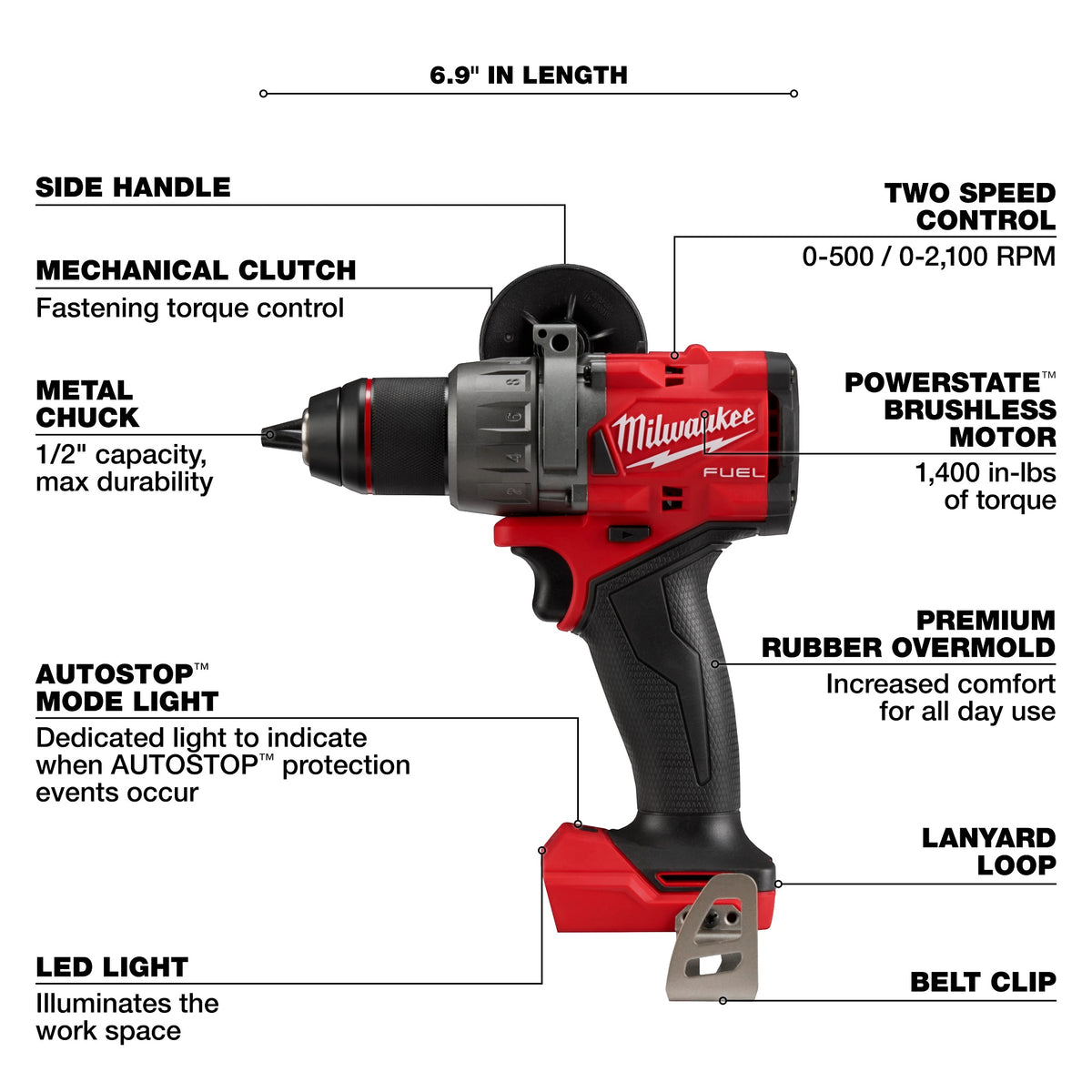 Compact Brushless Drill - 1/2" Chuck - Bare Tool