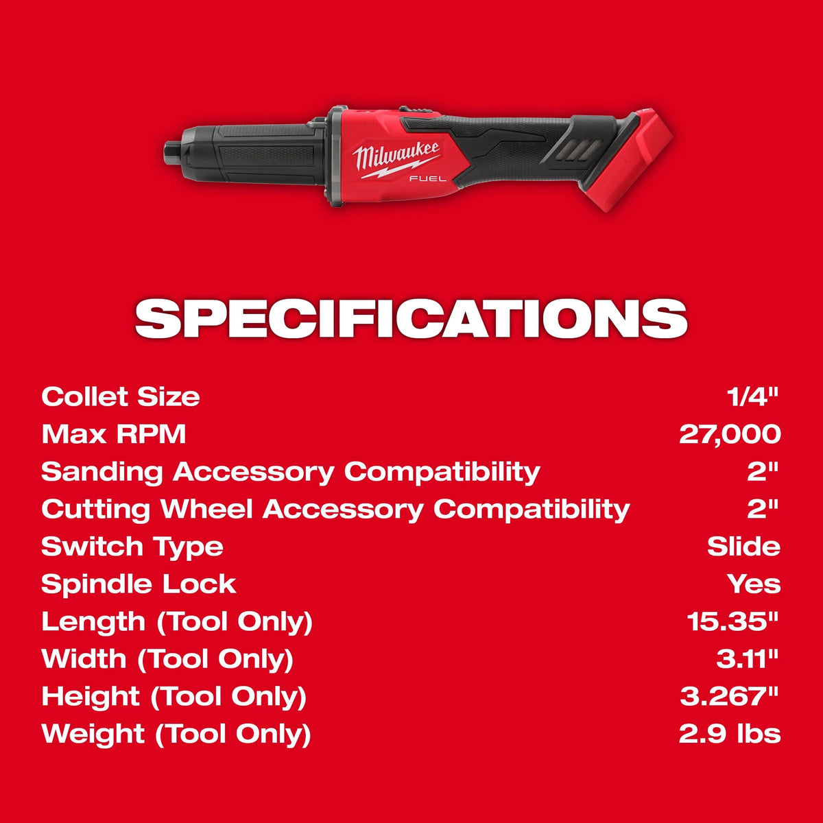 Fuel - Cordless Grinder - Bare Tool - Tool Only