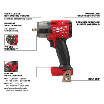 M18 Fuel - Mid-Torque Impact Wrench with Friction Ring