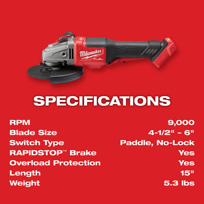 Cordless Angle Grinder with Paddle Switch - 18 V - Brushless
