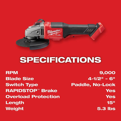 Fuel Braking Small Cordless Angle Grinder Kit - 2980-21