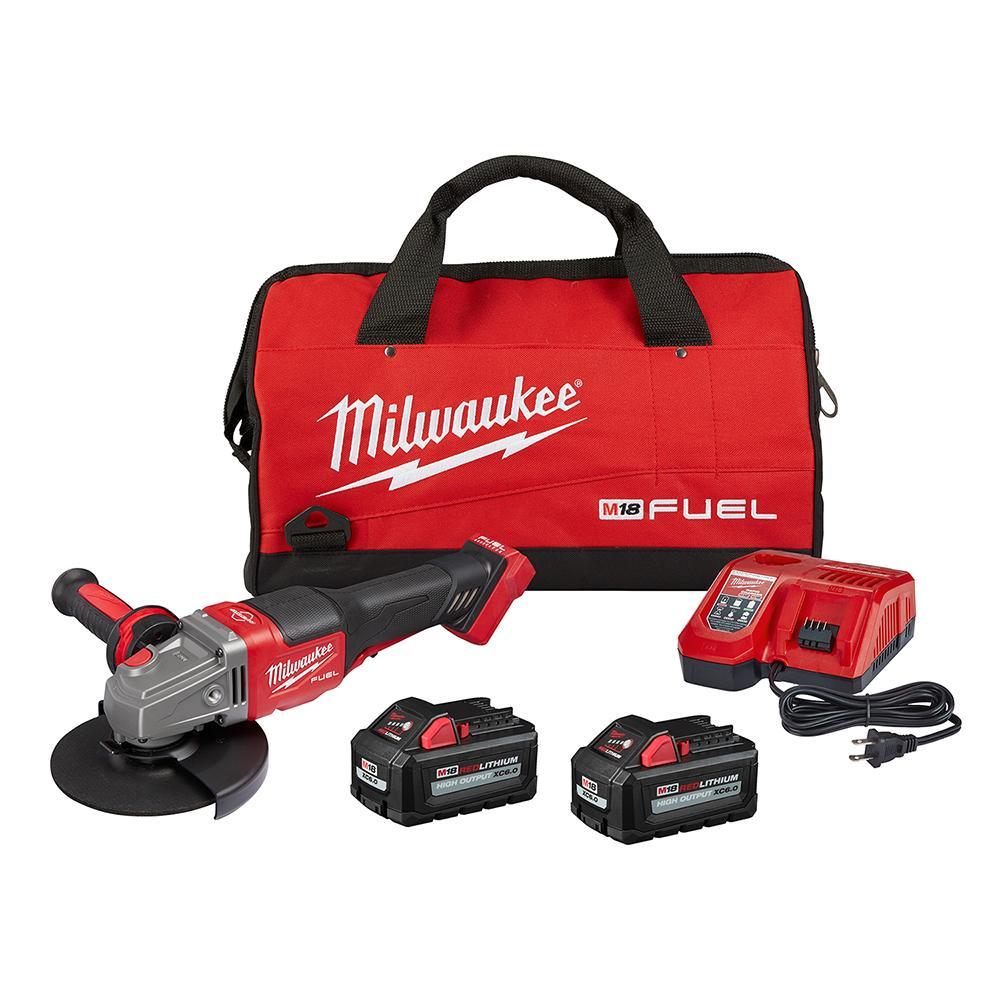 Fuel Braking Small Cordless Angle Grinder Kit - 18 V