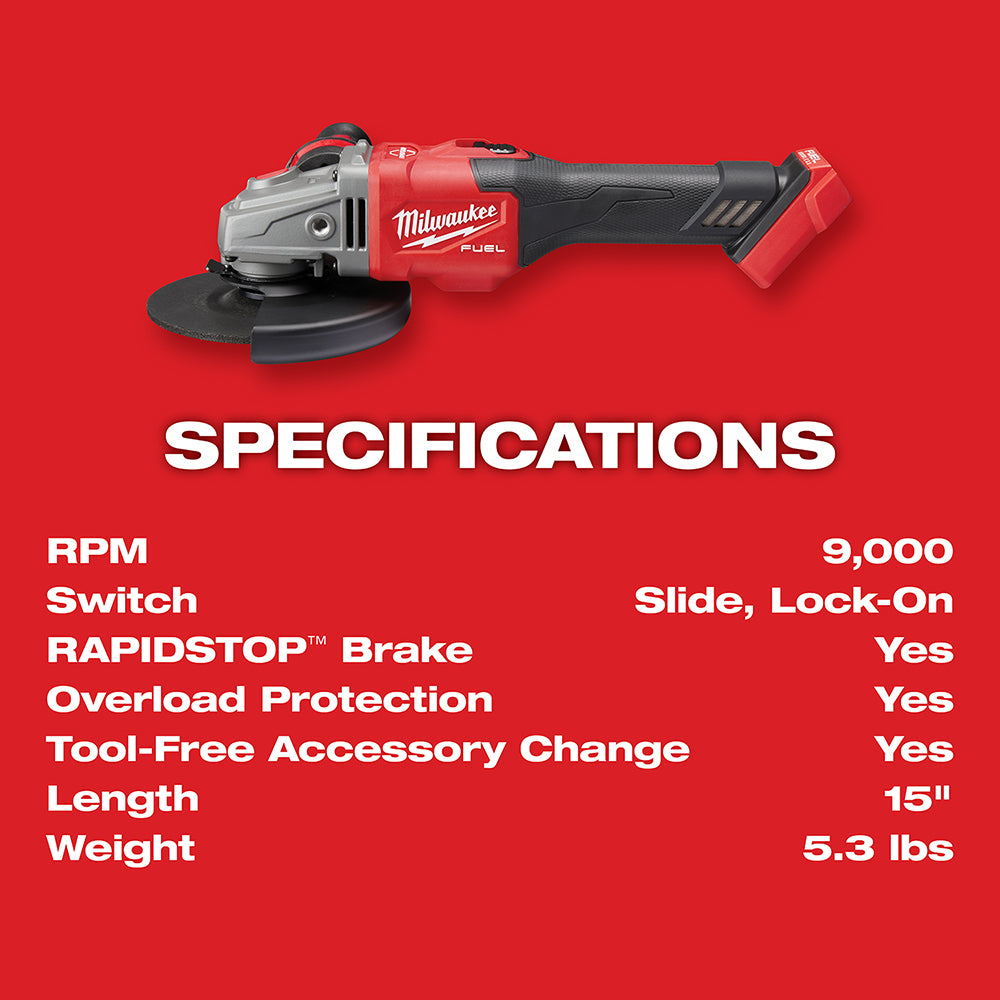 Fuel Braking Small Cordless Angle Grinder Kit - Brushless