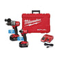 Milwaukee® 2996-22 M18 FUEL™ 2-Tool Combination Kit, Tools: Hammer Drill/Hex Impact Driver, 18 V, 5 Ah Lithium-Ion M18™ REDLITHIUM™ XC5.0 Battery