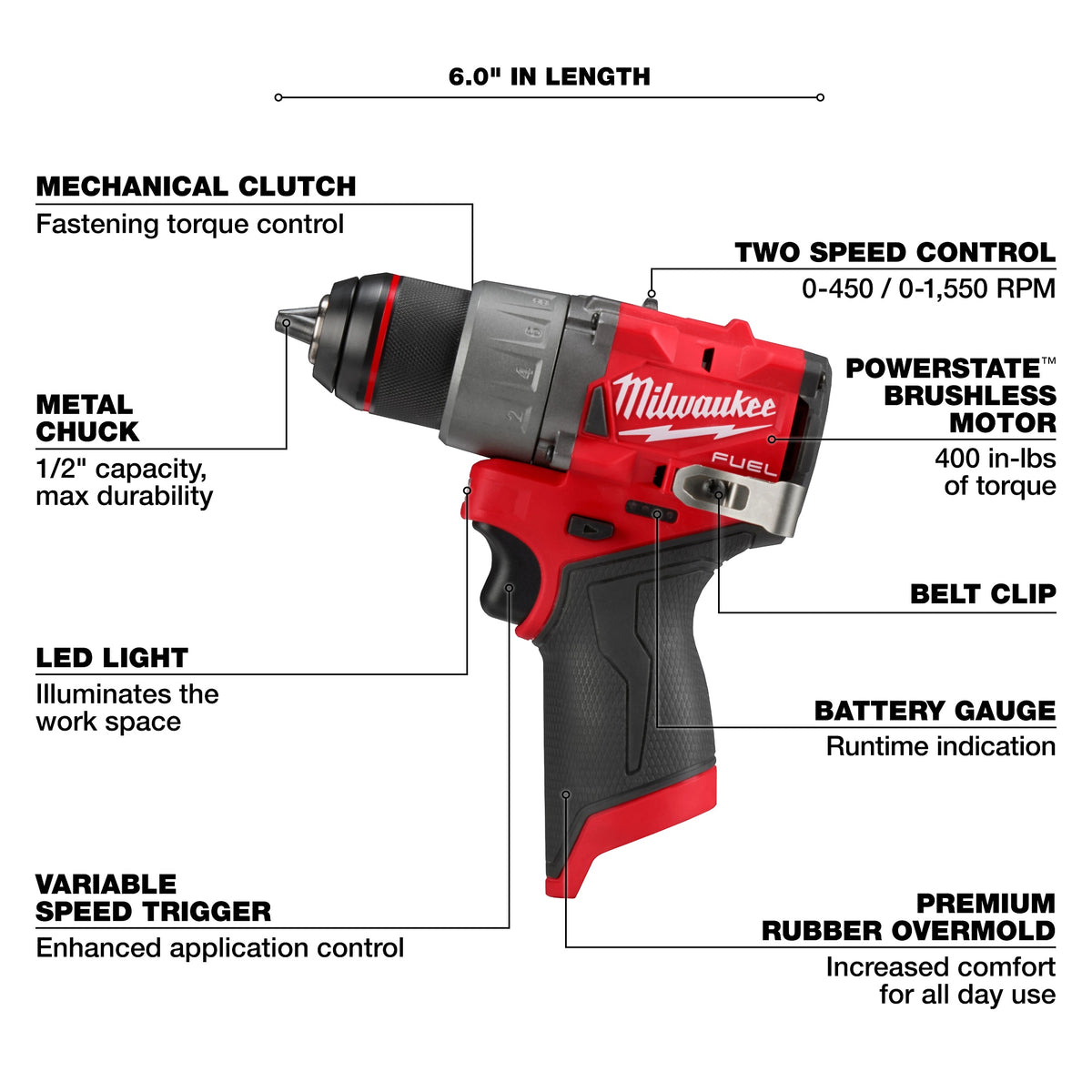 Drill - 1/2" Chuck - Bare Tool