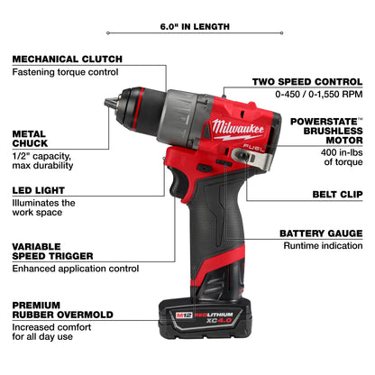 Drill Kit - 1/2" Chuck - 7" H x 2.2" W x 5.9" L