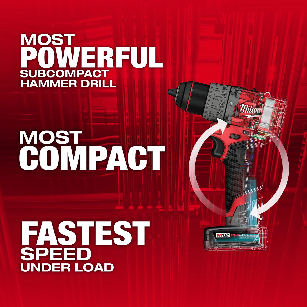 M12 - Compact Hammer Drill Kit - 5.9" - Li-Ion Battery