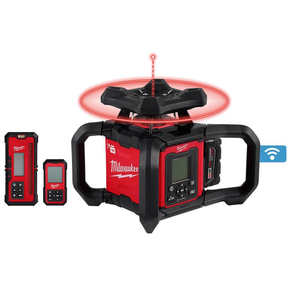 Milwaukee® 3704-21 M18™ Exterior Rotary Laser, 4000 ft Measuring, 1/16 in Horizontal/1/8 in Vertical Accuracy, Power Source: 18 V Lithium-Ion Battery