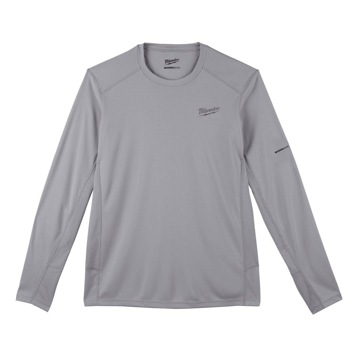 Milwaukee® WorkSkin™ 415G-M Lightweight Long Sleeve Round Neck Performance T-Shirt, Men's, M, Gray, Polyester