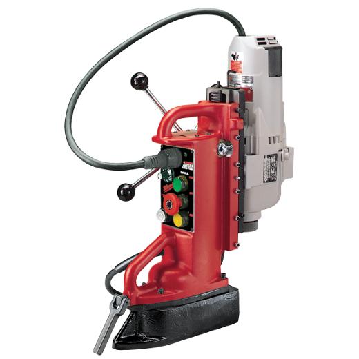 Milwaukee® 4209-1 Adjustable Position Heavy Duty Electromagnetic Drill Press, 1-1/4 in Chuck, 2 hp, 5-3/32 in Drill to Center From Base, 750/375 rpm Spindle Speed, 120 V AC