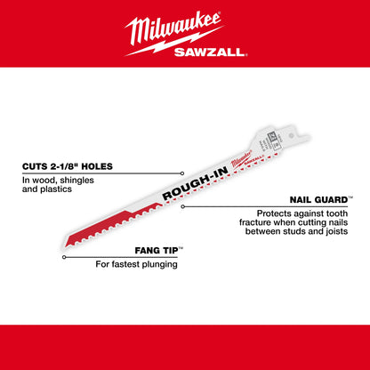 Rough-in Tapered Back Reciprocating Saw Blade - Bi-Metal