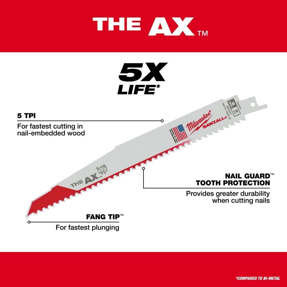 Demolition Tapered Back Reciprocating Saw Blade - 12"