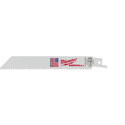 Straight Back Thin Kerf Reciprocating Saw Blade - 6"