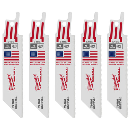 Back Thin Kerf Reciprocating Saw Blade - 4" - Bi-Metal