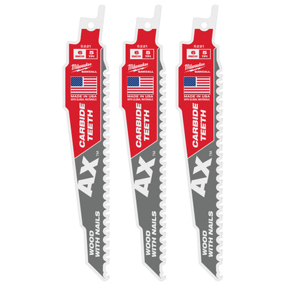 Tapered Back Reciprocating Saw Blade - 6" L - Carbide