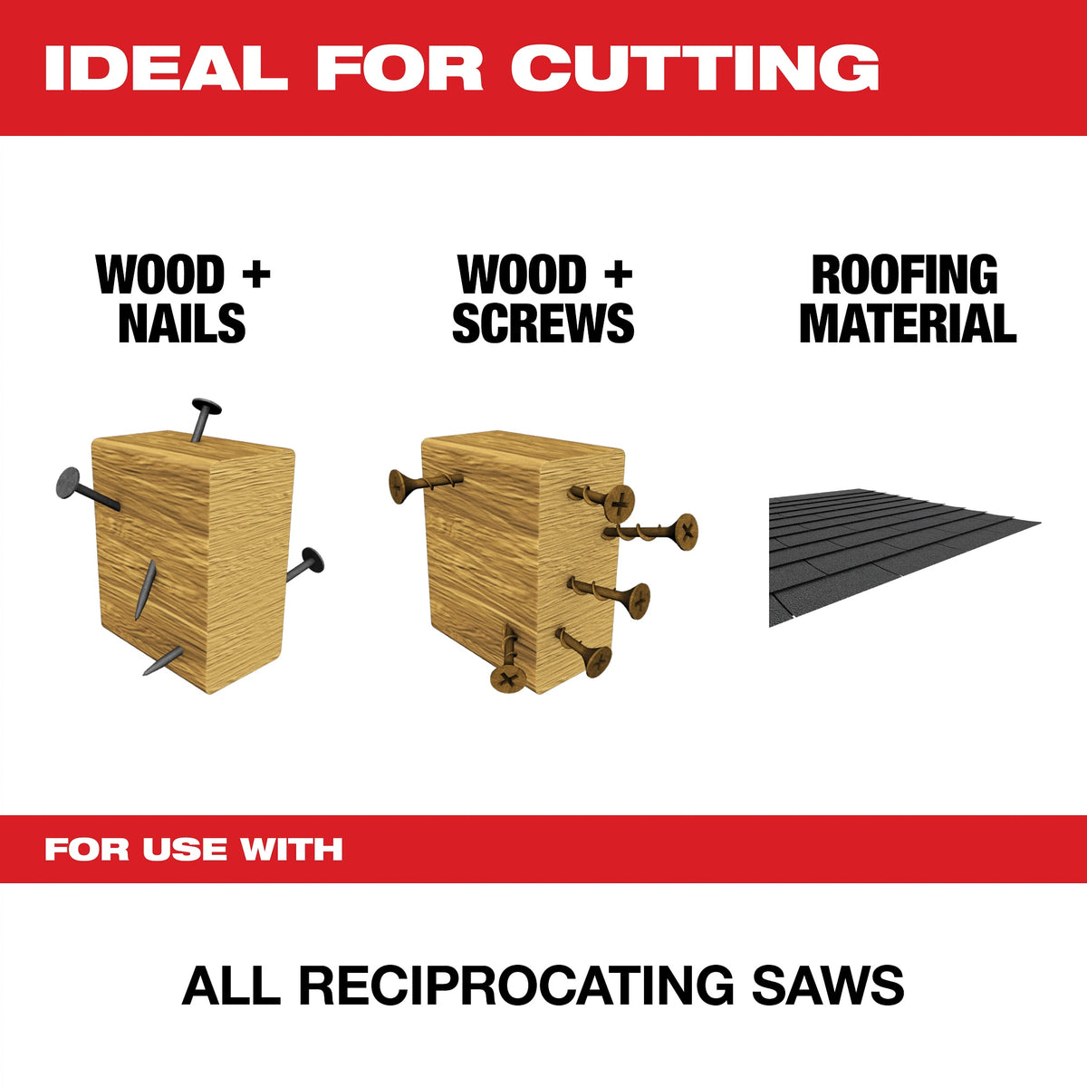 Reciprocating Saw Blade, 6 in L x 1 in W, 5 TPI