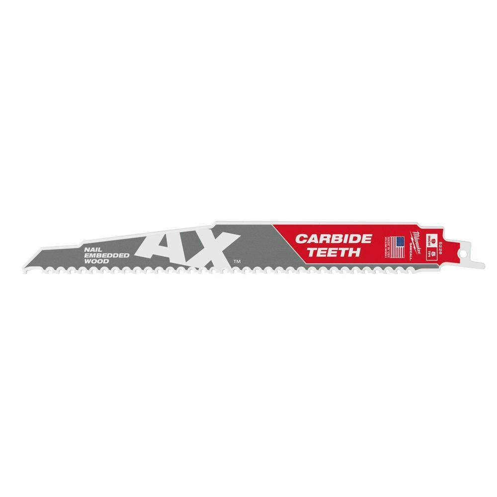 Reciprocating Saw Blade, 6 in L x 1 in W, 5 TPI