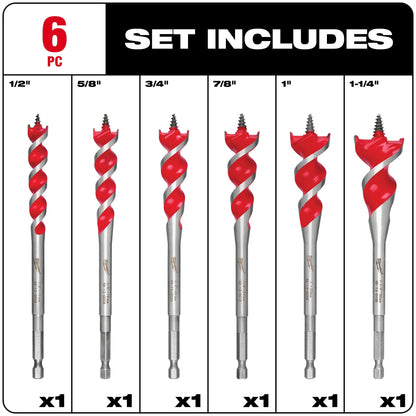 Wood Drill Bit Set - 6 Pieces