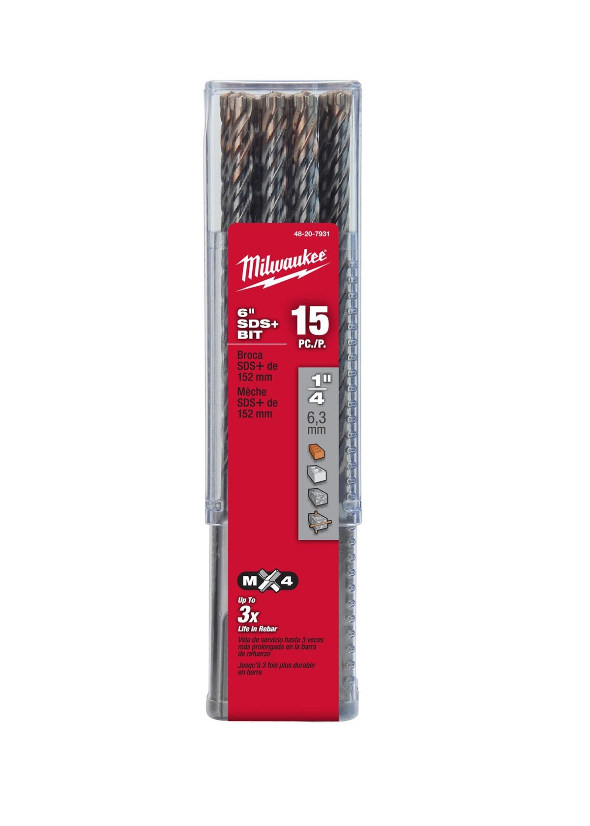 MX4 4-Cutter Rotary Hammer Drill Bit - 48-20-7931